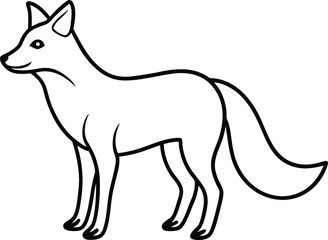 Line Art Fox Illustration Elegant Outline Drawing of a Wild Canine