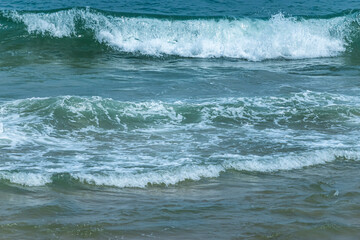 The blue sea on the beach