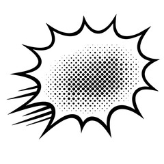 Dynamic Comic Explosion Bubble with Halftone Dots - Retro Pop Art Effect