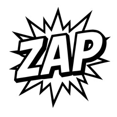Classic ZAP Comic Book Sound Effect - Retro Pop Art Explosion Bubble