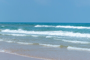 The blue sea on the beach