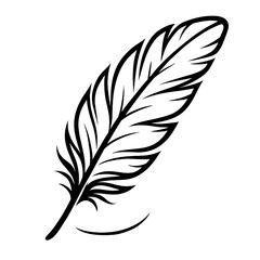 Obraz premium Elegant Feather Plume Icon - Lightweight, Writing, and Design Element