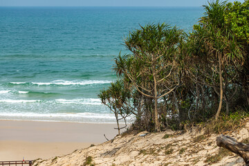 The blue sea on the beach
