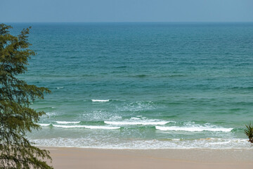 The blue sea on the beach