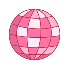 Pink Disco Ball Illustration for Fun Western Party Designs
