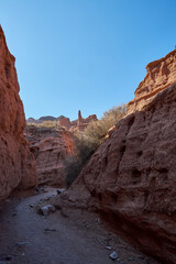 Narrow path inside the canyon