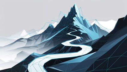 Abstract polygonal mountain range