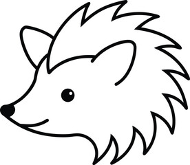 Adorable Hedgehog Line Art Simple, Cute Hedgehog Illustration