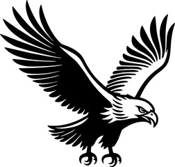 Obraz premium Black and White Eagle Vector Illustration - Majestic Bird of Prey