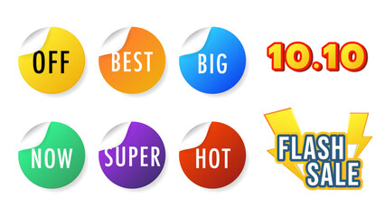 Sale stickers element on white background, illustration in flat style, illustrations EPS 10