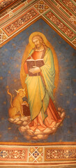 Obraz premium Prato - The medieval ceiling fresco of St. Luke the Evangelist in church San Francesco (Sala del Capitolo) by Niccolò Gerini (1395 - 1400).