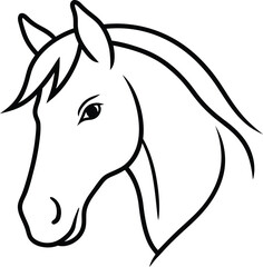Elegant Horse Head Line Art A Simple, Clean Illustration