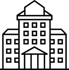 Grand Building Architectural Design Modern Building Structure Illustration