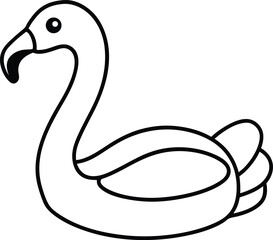 Adorable Flamingo Pool Float Summer Fun Illustration