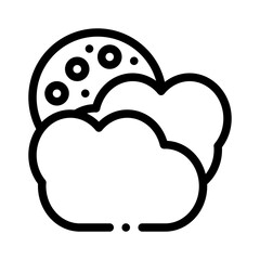 night cloud line icon