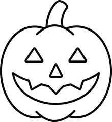 Spooky Halloween Pumpkin Line Art Illustration for Festive Decorations