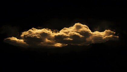 Dramatic cumulus cloud illuminated by golden light.