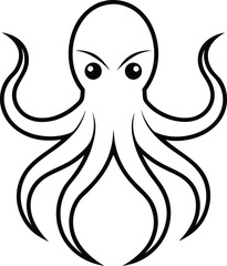 Intricate Octopus Line Art A Nautical Vector Illustration