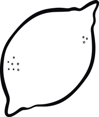 Simple Line Art Lemon Fruit Vector 