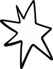  Abstract Starfish Shape Line Drawing Vector 