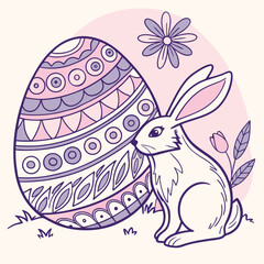 easter bunny with easter eggs