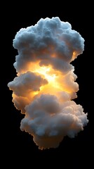 A large, detailed cloud formation with interior light.