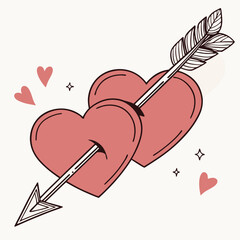 vector illustration of a heart with arrow