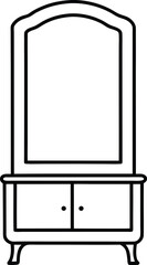 Elegant Antique Vanity Mirror with Storage  Classic Design for Bedroom Decor