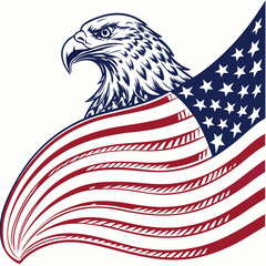 american eagle with american flag