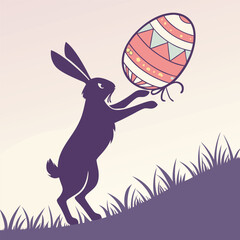 easter bunny with easter eggs