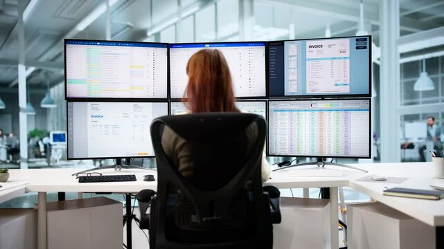 Medical Audit. Women Editing Invoice