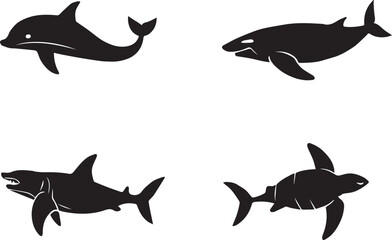 Marine Animal Silhouettes