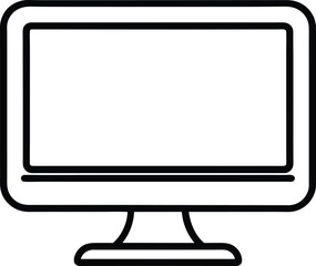 Simple Line Drawing of a Computer Monitor  Clean and Modern Design