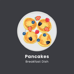 Delicious Pancakes with Berries, a Perfect Breakfast Dish