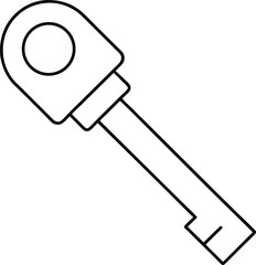 Simple Line Drawing of a Key Unlock Security and Access