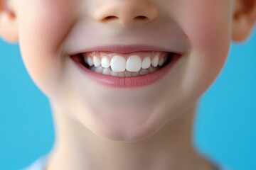 Obraz premium Close-up view of a child's healthy smile.