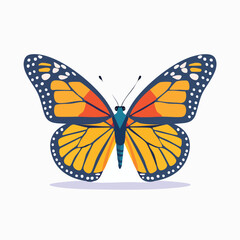 Fototapeta premium Monarch Butterfly illustrated through prismatic light patterns and faceted symmetry in abstract style.