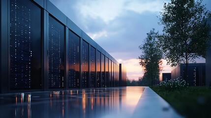 Modern Data Center Building Exterior Architecture