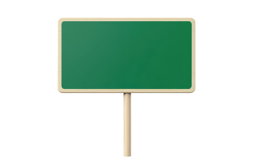 Blank Green Highway Road Signboard Isolated on Transparent Background