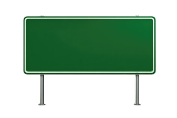 Obraz premium Blank Green Highway Road Signboard Isolated on Transparent Background
