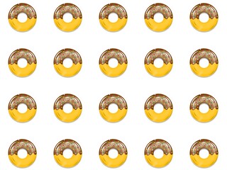 Fototapeta premium Seamless Pattern of Glazed Donuts with Sprinkles