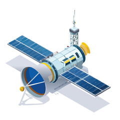 Fototapeta premium space probe technical isometric vector drawing with defined edges and modern simplicity.