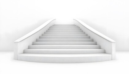 Curved stairway in a minimalist interior.