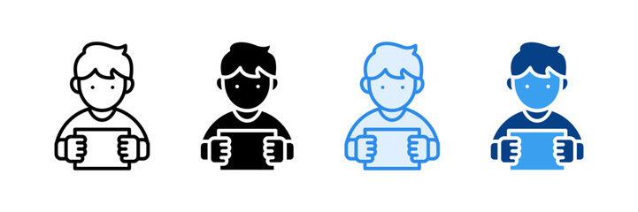 Children Study Icon Set Multiple Style Collection