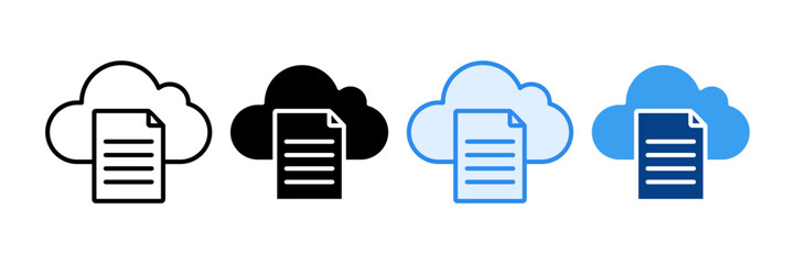 Cloud Storage Icon Set Multiple Style Collection