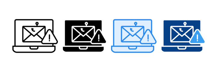Phishing Alert Icon Set Multiple Style Collection