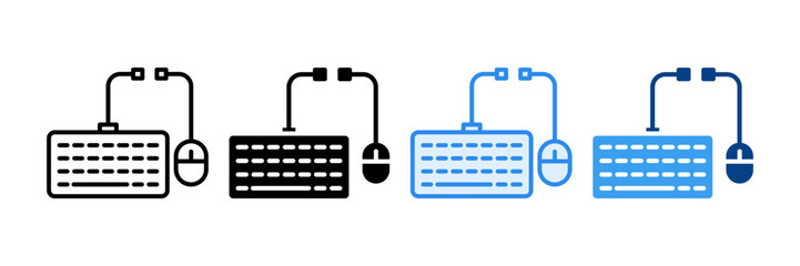Keyboard & Mouse Icon Set Multiple Style Collection