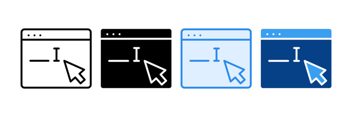 Type Icon Set Multiple Style Collection