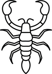 Elegant Line Art Scorpion Design  A Striking Vector Illustration