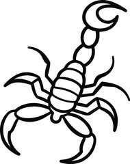 Scorpions Line Art Illustration of Desert Arachnid